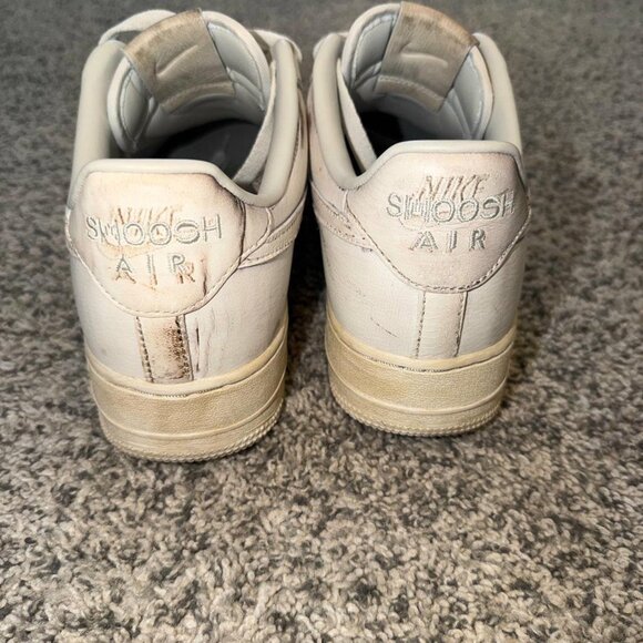 Nike Air Force 1 Low Dirty Triple White SWOOSH Size 10.5 - Picture 4 of 9